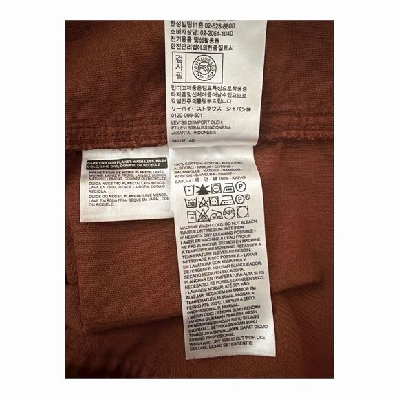 Levi’s XS Corduroy Button Front Mini Dress Brown Sleeveless Casual Vintage Style - Picture 12 of 12